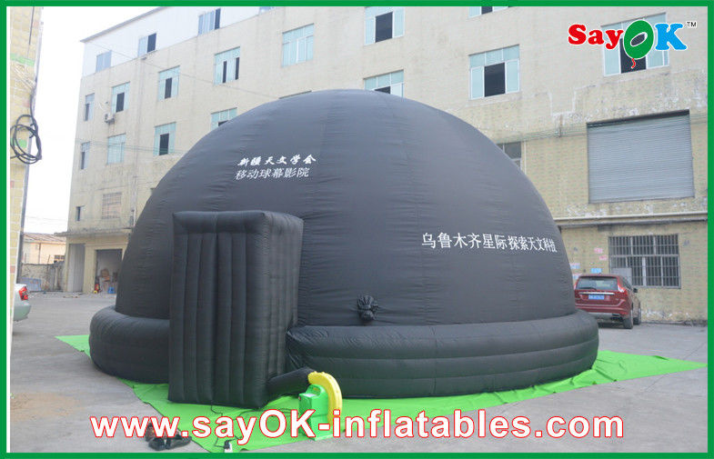 Black Capacity 60 Persons Inflatable Planetarium Dome Tent With Logo