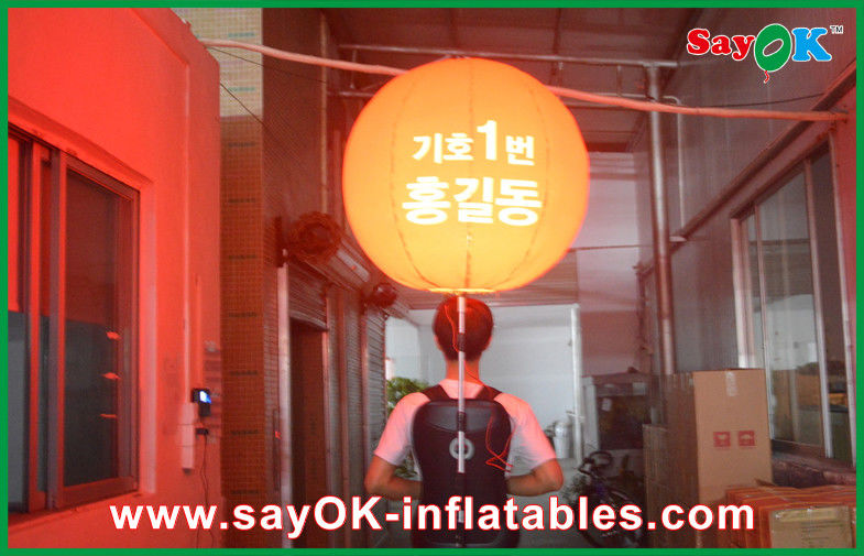 Orange Large Walking Backpack Ball Inflatable Decorations With Janpanese Logo