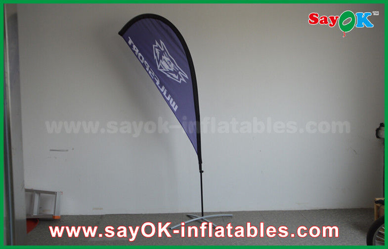 Event Advertising Teardrop Beach Flag Feather With Logo Printing Oxford Cloth