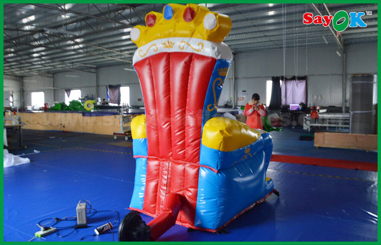 Blue And Red PVC Custom Advertising Inflatables Throne / Sofa For Prop
