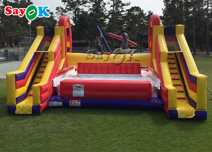 Inflatable Gladiator Joust Children Toys PVC Inflatable Jousting Game With Climb Slide