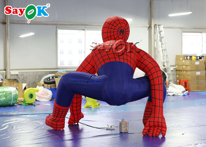 Blow Up Cartoon Characters Super Hero 2.5m Red Inflatable Spiderman For Ceremony Decoration