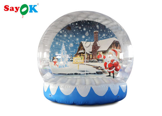 PVC gigante 3m inflables de Navidad globo de nieve con fondo de impresión