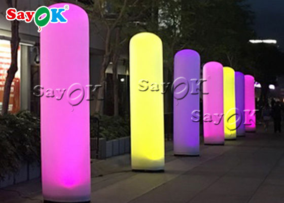Iluminación LED blanca personalizada Pilar de modelo inflable para decoración