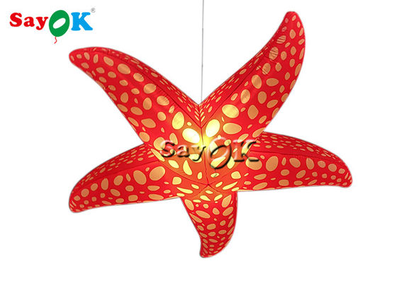 Eventos Fiestas Decoración colgando 2m Rojo LED Inflable Estrella de mar