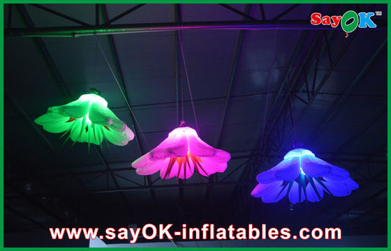 Violeta / Verde GIant Iluminación inflable Decoración Iluminación inflable Led Flor