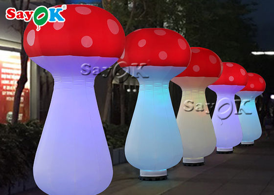 Luz LED de color rojo y blanco 2.5m hongo inflable para el Festival de Música