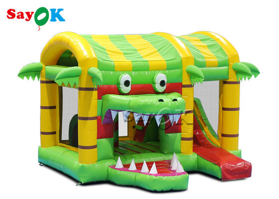 Pequeño multi divertido cocodrilo inflable castillo de rebote casa tobogán para niño