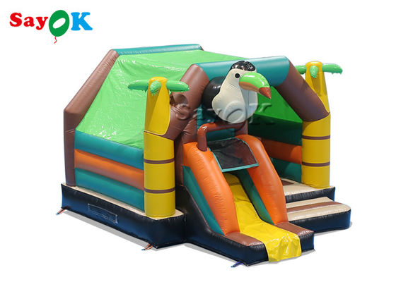 Coloreado Tucán Salto Castillo Salto Cama Tema Animal Picón Casa Salto Slide Combo