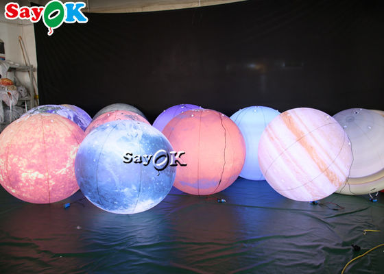 Iluminación LED colgante enorme inflables Decoración ocho planetas material de PVC