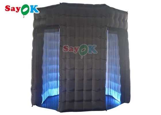 Anti - tienda inflable rota del recinto de la cabina de la foto de la luz del LED para la boda