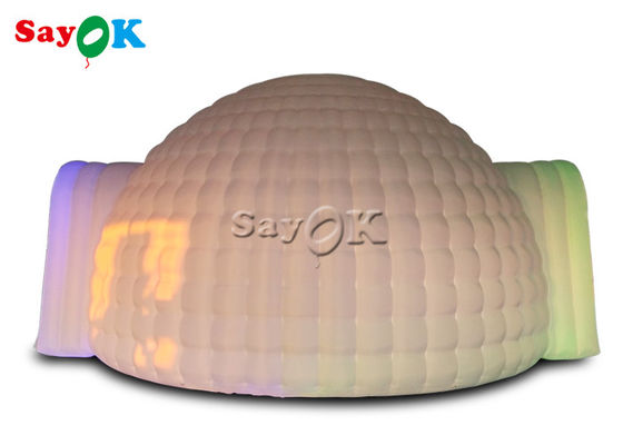 Tienda inflable blanca de la bóveda del iglú de la tienda del paño inflable LED de Oxford para el acontecimiento del partido