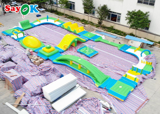Carrera de obstáculos inflable de impresión de seda del agua para el parque de la estela