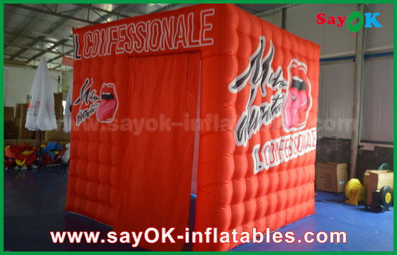 Tienda de iluminación inflable de la cabina de la foto del partido de la tienda de la decoración roja de encargo inflable del acontecimiento para el alquiler