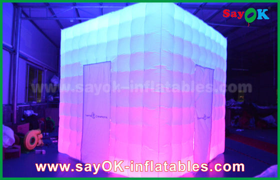 El estudio inflable de la foto modificó el PVC de la forma para requisitos particulares que cubría la cabina inflable de la foto del LED con encantar
