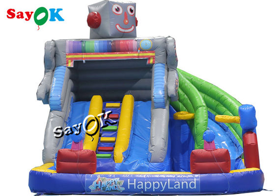 Tobogán acuático inflable temático de las diapositivas del robot de encargo animoso inflable del patio trasero con la piscina