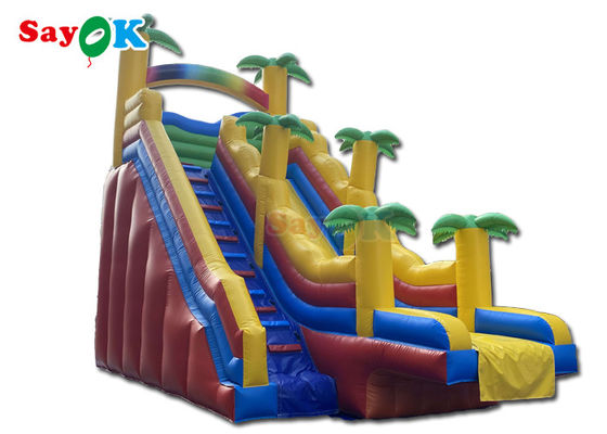 Tobogán acuático inflable comercial de la diapositiva inflable de los niños con el tema de cobre de la palmera