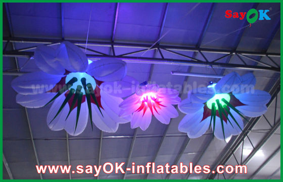 1m Dia inflables Flor de lirio colgante con decoración de iluminación RGB