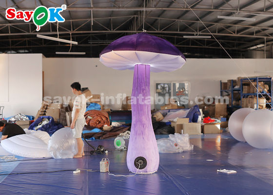 Increíble 2.5m inflables decoración de la iluminación colgando hongo con soplador