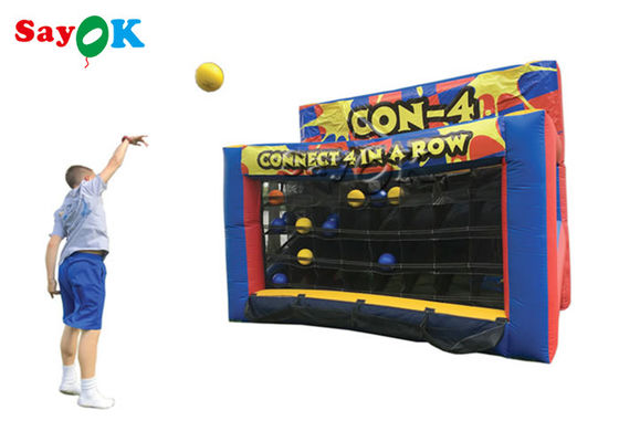 Los juegos al aire libre inflables modificaron 4 para requisitos particulares en juego de baloncesto inflable del carnaval de la fila