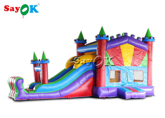 Impresión digital PVC impermeable Inflable Castillo de salto con tobogán