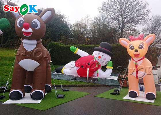 Decoración de Navidad al aire libre de 3m*4m de lado Hombre de nieve inflable
