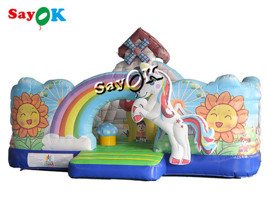 Unicornio Temática Niños Salto Castillo tobogán lonas Inflable Casa de rebote con soplador