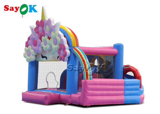 Trampolín que despide inflable del tema de la flor de Sayok con la casa inflable de la despedida de la diapositiva que despide puentes