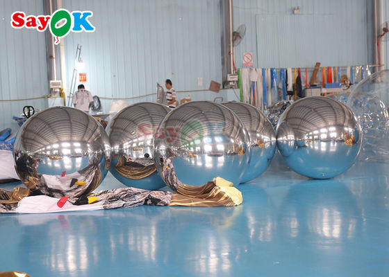 Disco Globo de espejo inflable Brillante Decoración de eventos grandes Esfera flotante de PVC Globo de espejo
