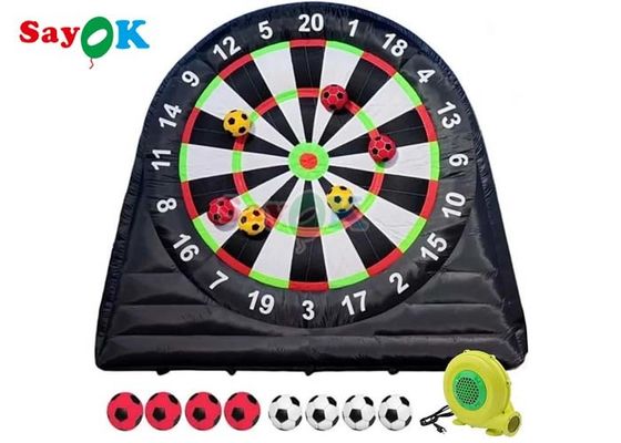 Objetivo de fútbol gigante 10 pies de altura Inflables Juegos Deportivos De Dartboard al aire libre Con 8 pelotas de fútbol