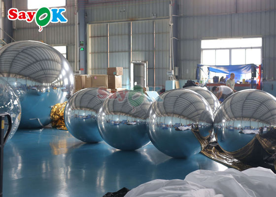 Esfera de espejo de oro Club nocturno de PVC Balón inflable Fiesta de discoteca Boda de oro Plata Esfera flotante Esfera de espejo inflable