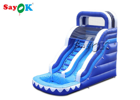 Deslizamiento inflable comercial para adultos y niños doble carril deslizamiento inflable y deslizamiento con piscina