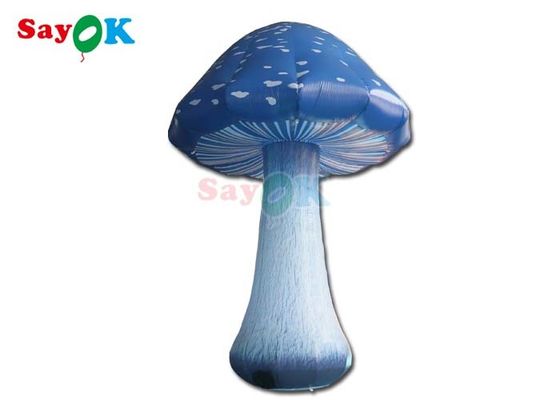 13.1ft Impresión completa de hongos inflables LED luz azul de aire decoración de eventos de hongos