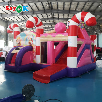Slide comercial inflable Impresión digital Slide inflable de salpicador Alquiler de casa de salto inflable Cuadruples puntos