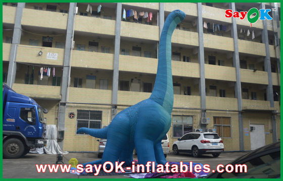 Dinosaurio inflables de Navidad 10m Azul Dinosaurio inflables grandes PVC impermeable Explotar Personajes de dibujos animados Dragón