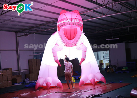 Caracteres inflables 4m Dinosaurio inflables rosa para decoración festiva Humeproof Alta estanqueidad al aire