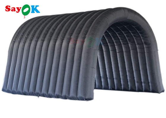 Tienda de túnel inflable con césped negro multifunción para exposiciones de actividades