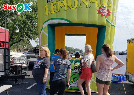 Tienda de patio inflable móvil de publicidad inflable limonada Standing Booth Promoción de bar de bebidas