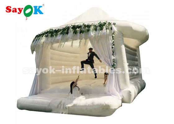 Salto inflables blancos comerciales al aire libre para bodas de tamaño personalizado