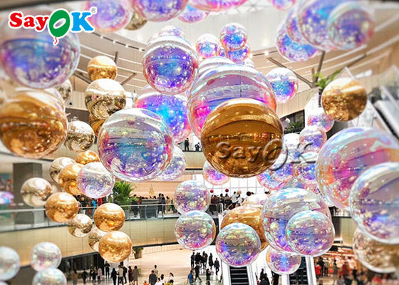Oro y plata 2.5m impermeable bola de espejo inflable para la fiesta