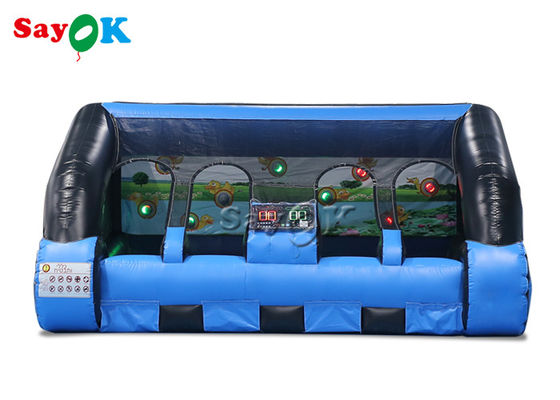 4.5x5x2.6mH Forma de coche Sistema de IPS inflable Disparando Galería Juego Negro y Azul
